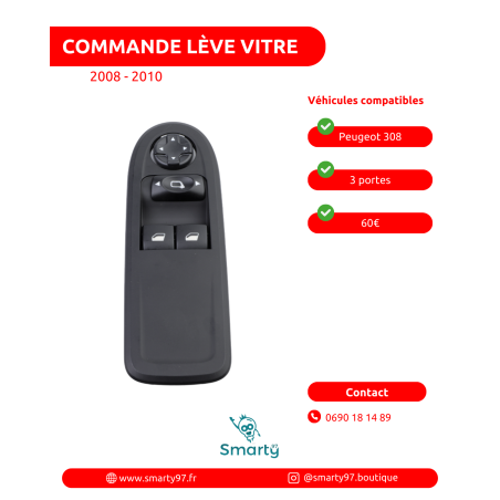 Commande Lève-vitre Peugeot 308 3 portes
