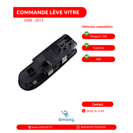 Commande Lève-vitre Peugeot 308 5 portes
