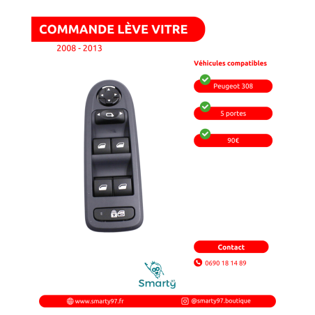 Commande Lève-vitre Peugeot 308 5 portes