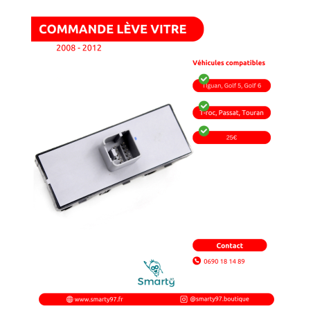 Commande lève-vitres Vw T-roc, Passat, Golf 5, Golf 6, Tiguan