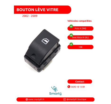 Bouton lève-vitre Seat 6L,...