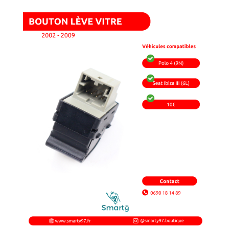 Bouton lève-vitre Seat 6L, Vw Polo 9N