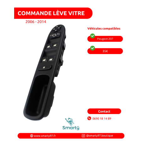 Commande lève-vitre Peugeot 207/5 portes