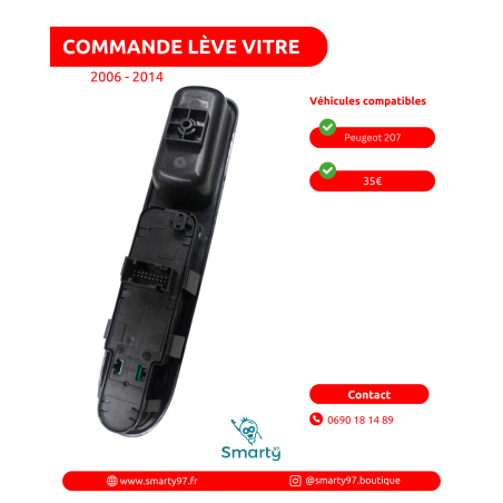 Commande lève-vitre Peugeot 207/5 portes