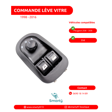Commande lève-vitres Peugeot 206/306