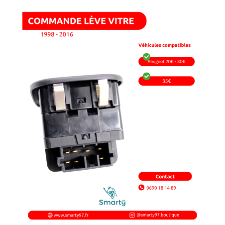 Commande lève-vitres Peugeot 206/306