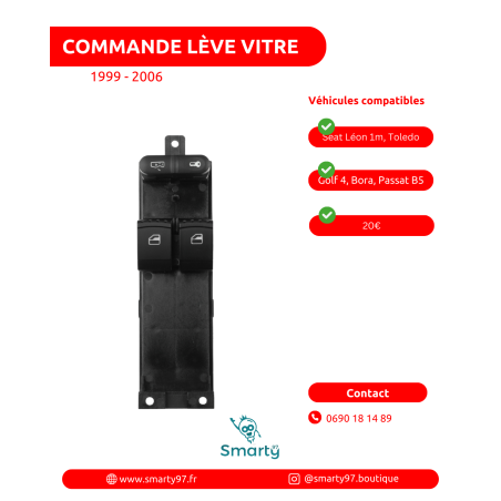 Commande lève-vitres Seat Léon 1m, Vw Golf 4, Vw Bora