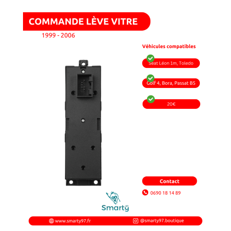 Commande lève-vitres Seat Léon 1m, Vw Golf 4, Vw Bora
