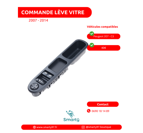 Commande lève-vitre Peugeot...