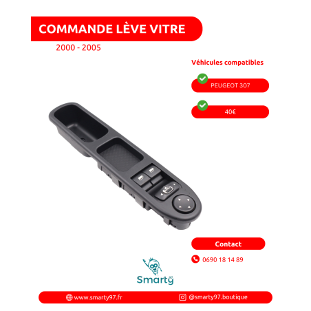 Commande lève-vitre Peugeot 307 2 vitres électriques