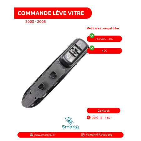 Commande lève-vitre Peugeot 307 2 vitres électriques