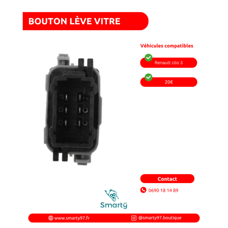 Bouton lève-vitre Renault Clio 3