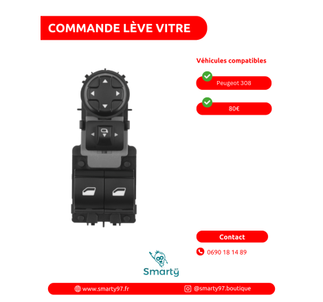 Commande lève-vitre Peugeot...