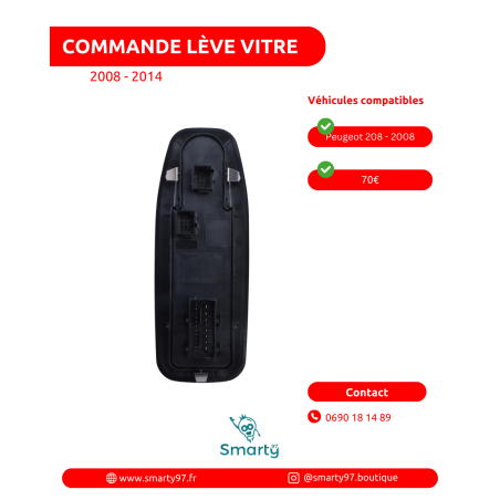 Commande lève-vitres Peugeot 208/5portes