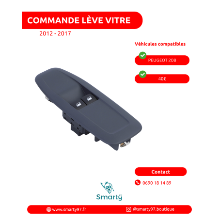 Commande lève-vitre Peugeot 208 simple
