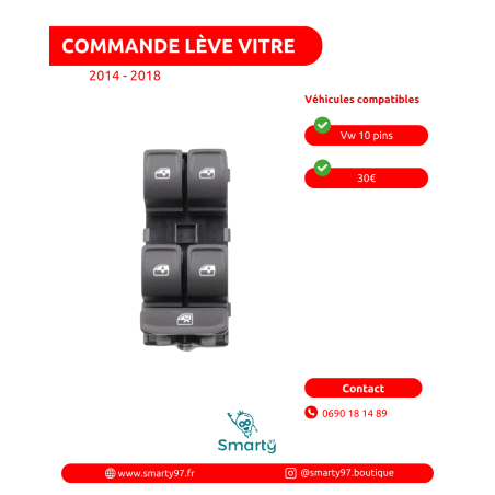 Commande lève-vitre Vw (8 pins)