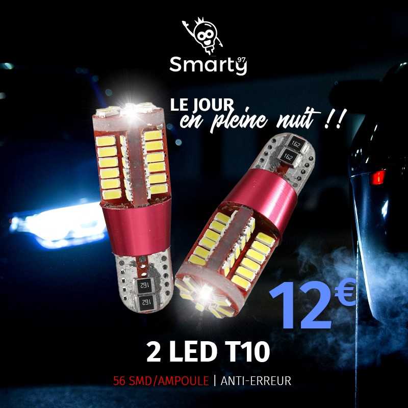 Veilleuses x2 led T10 W5W 56 leds Canbus