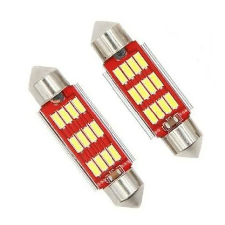 Navette 41mm x2 Blanc 6000K 12 leds Canbus