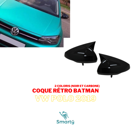 Coque rétro batman Vw Polo 2019-2023 Noir brillant