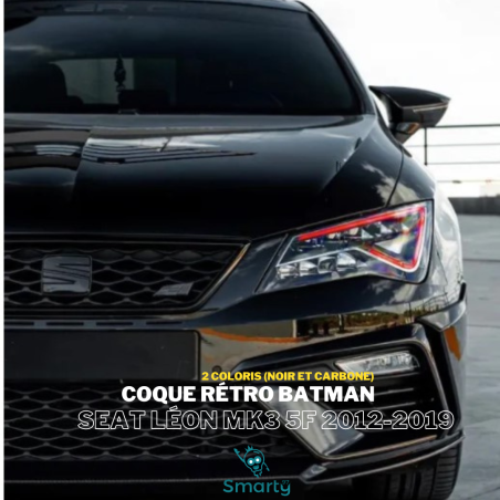 Coque rétro batman Set Léon MK3 5F 2012-2019 Noir brillant