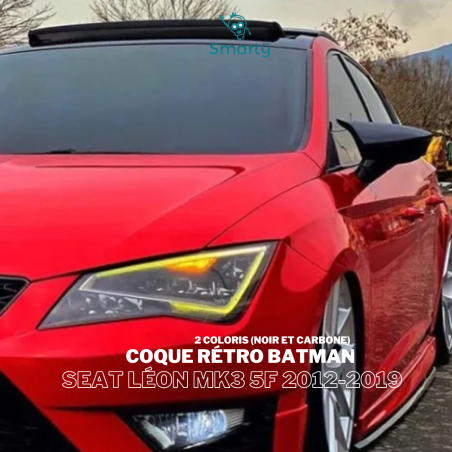 Coque rétro batman Set Léon MK3 5F 2012-2019 Noir brillant